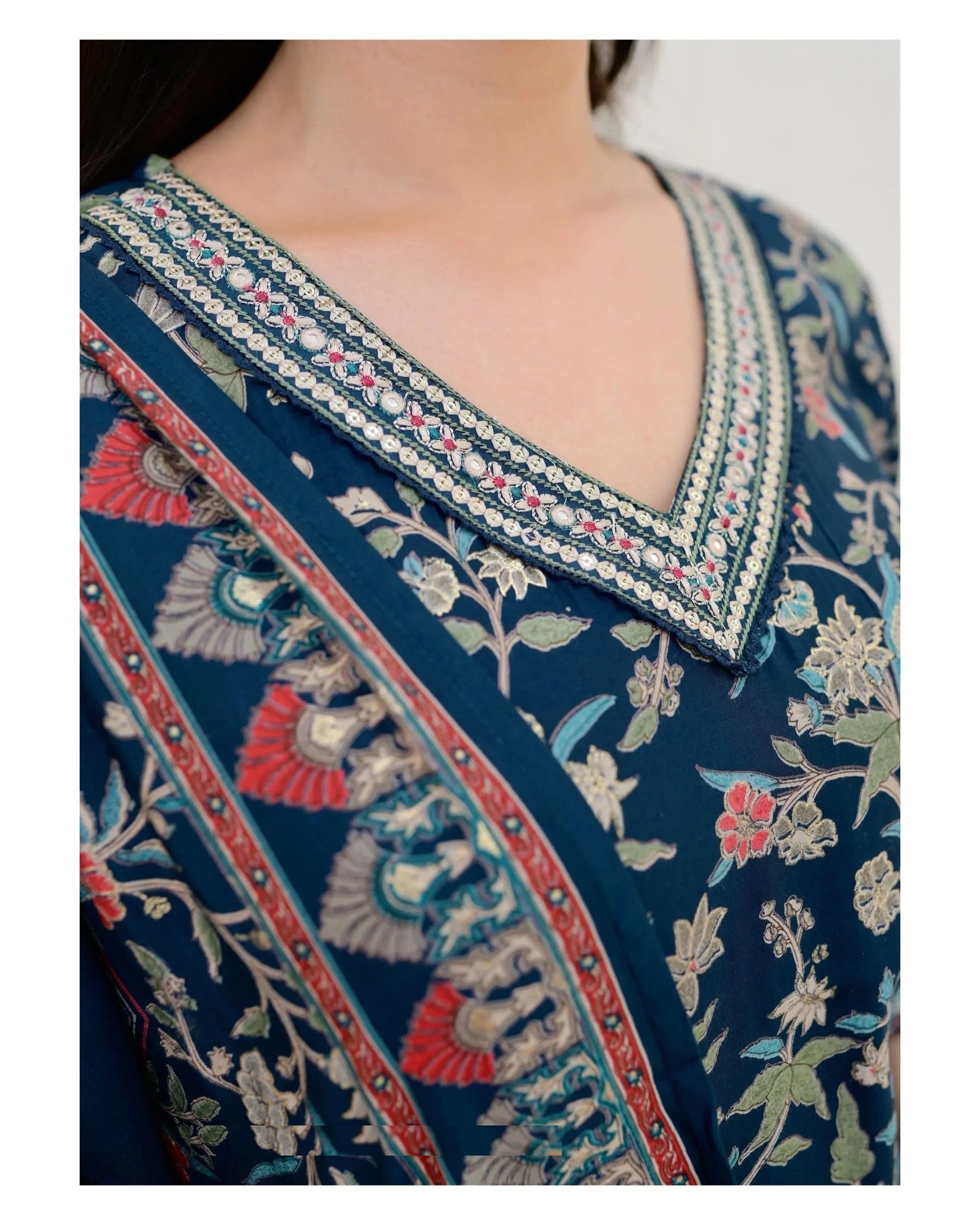 KALINI Women Floral Printed Tiered Kurta with Salwar & With Dupatta