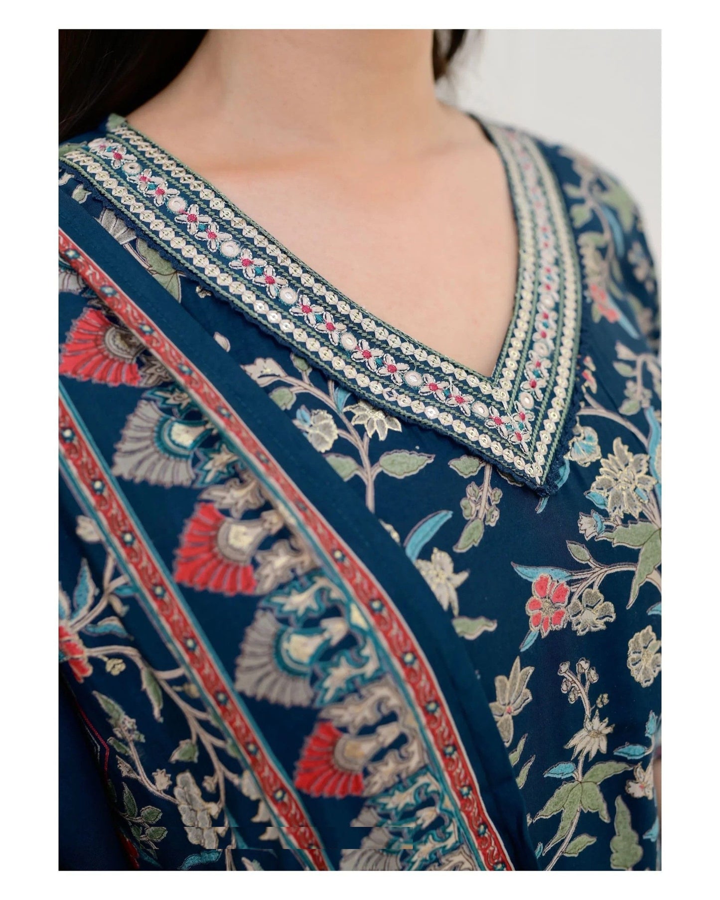 KALINI Women Floral Printed Tiered Kurta with Salwar & With Dupatta