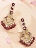KARATCART Gold-Plated Contemporary Meenakari Kundan Crystal Studded Drop Earrings