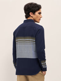 THE BEAR HOUSE Men Slim Fit Striped Cotton Casual Shirt