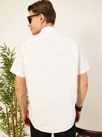 Thomas Scott Men Pure Cotton Premium Cutaway Collar Solid Cotton Slim Fit Casual Shirt
