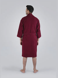 MYTRIDENT Urban Comfort Unisex Maroon 240 GSM Pure Cotton Bath Robe