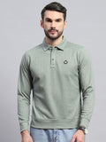 Monte Carlo Men Shirt Collar Geometric Printed Cotton Sweatshirt