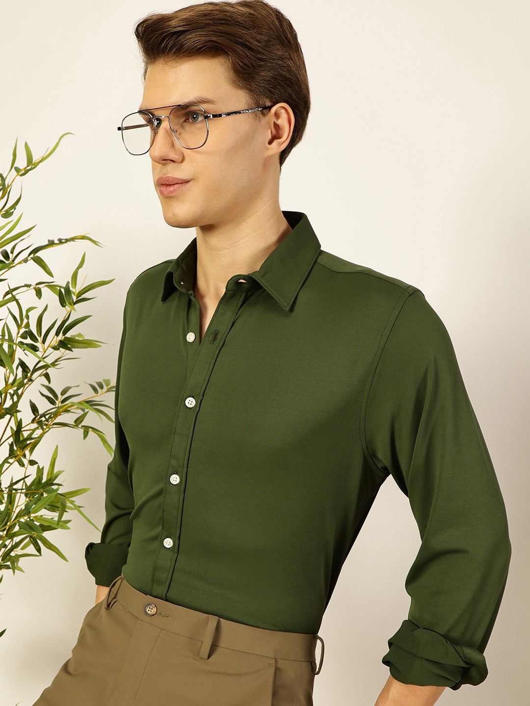 Thomas Scott Men Premium Slim Fit Opaque Casual Shirt