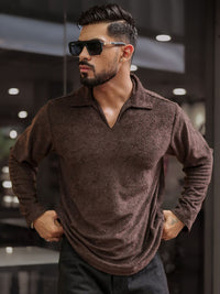 Powerlook Men Solid Polo Collar Cotton T-shirt