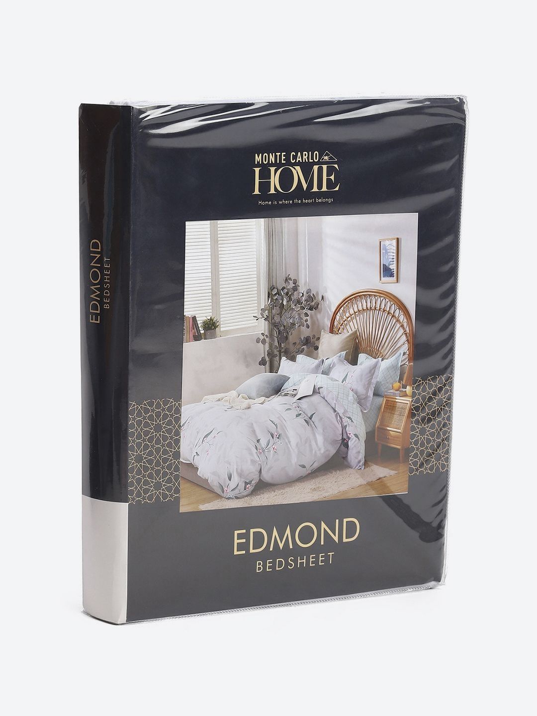 Monte Carlo Edmond Blue & Green Floral Printed 144 TC King Bedsheet Set 2.70 m x 2.70 m