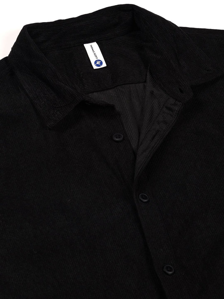 Thomas Scott Men Premium Corduroy Slim Fit Button-Down Collar Casual Shirt