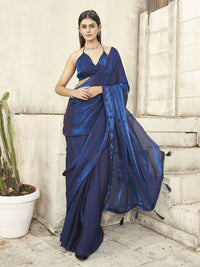 Tikhi Imli Two Way Two Tone Shimmer Jimmy Choo Satin Saree