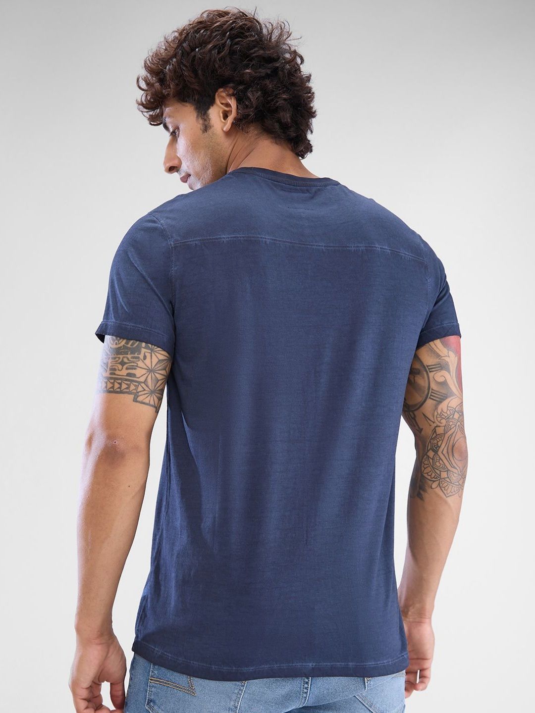 SPYKAR Men Typography Printed Round Neck Cotton T-shirt