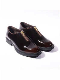 MONKSTORY Burgundy Atelier 1937 Zip Up Selipar Oxford Berkilat