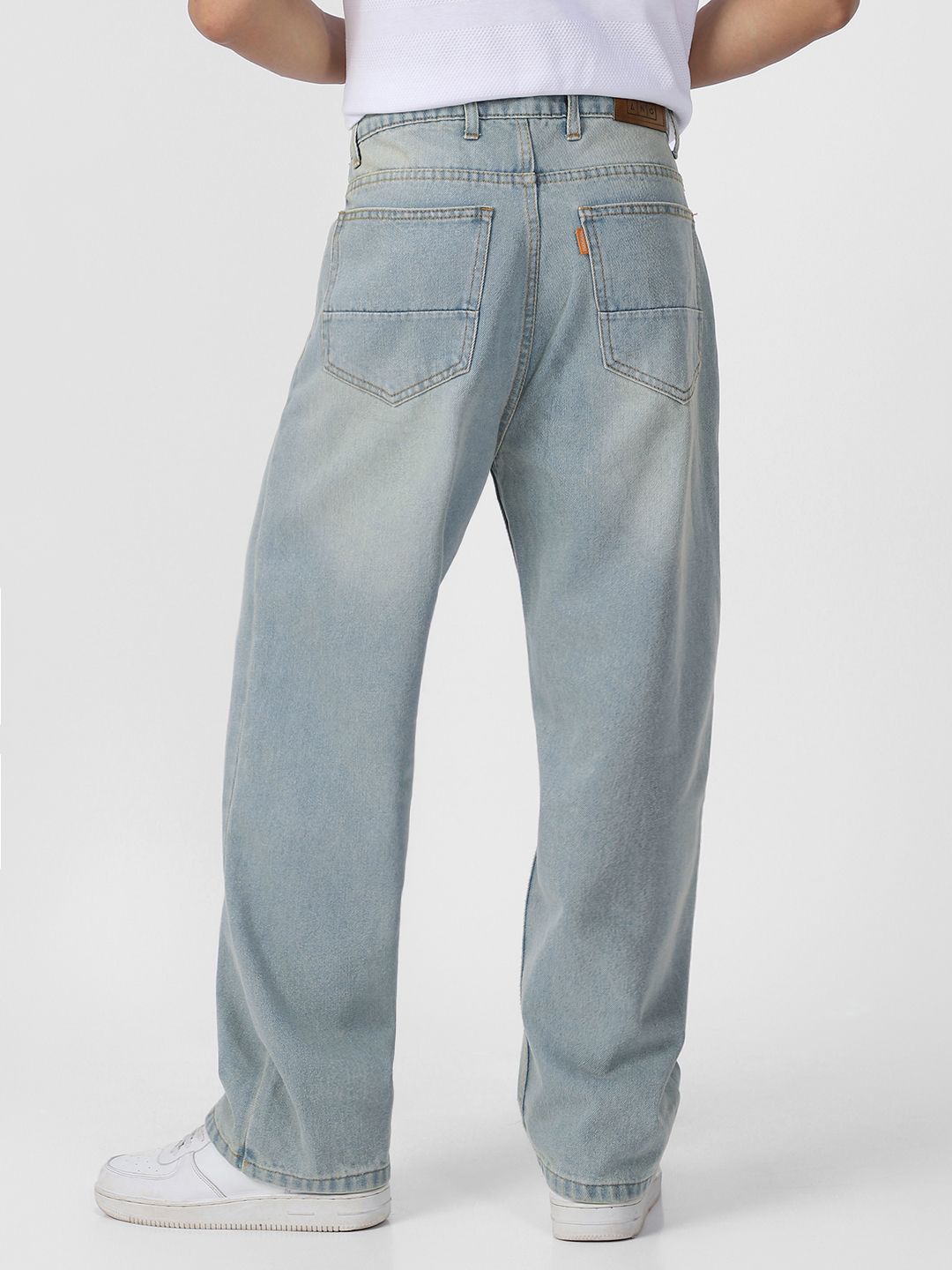 Urbano Fashion Men Loose Relaxed Fit Heavy Fade Jeans