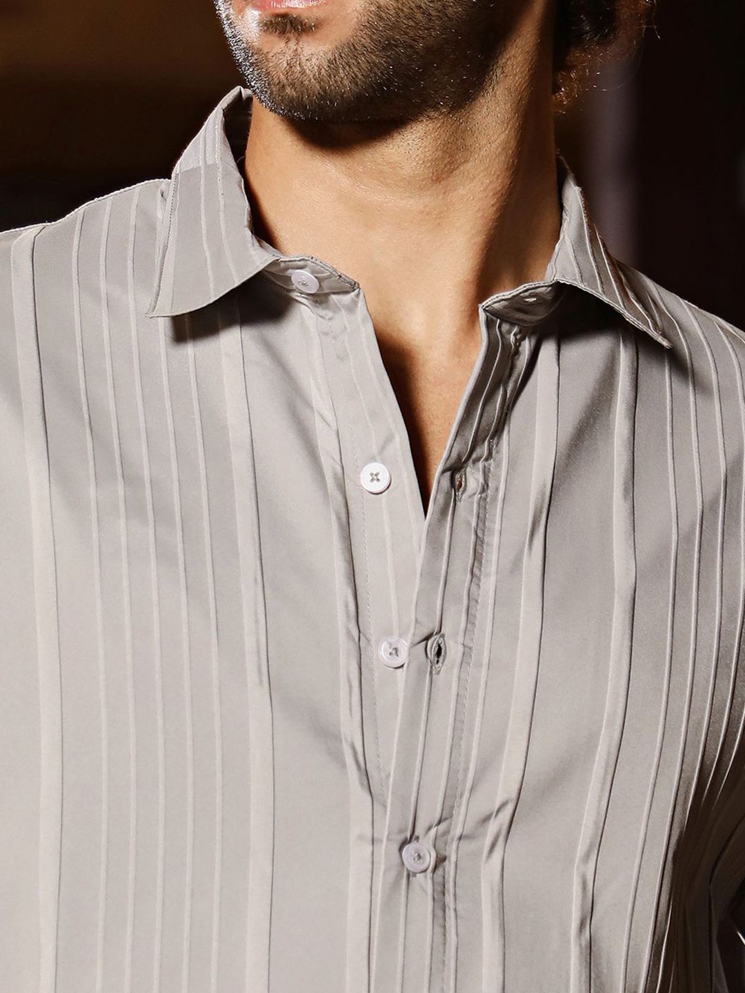 Campus Sutra Men Classic Oversized Fit Spread Collar Textured Casual Shirt