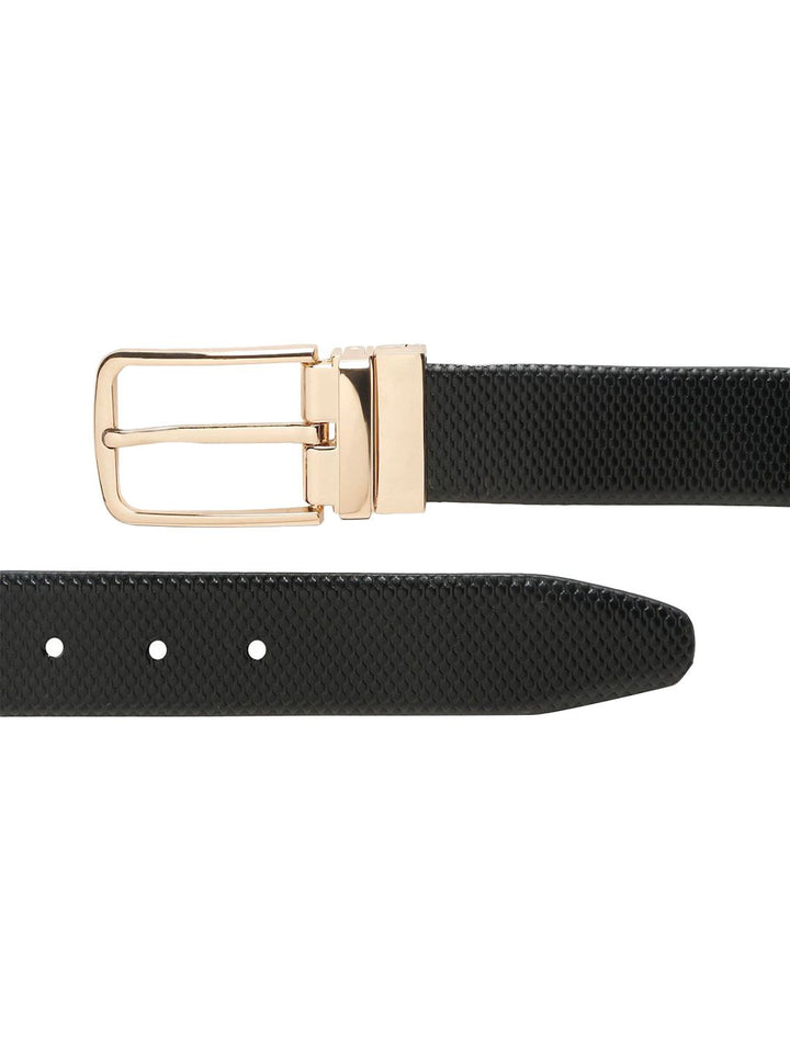 Teakwood Leathers Men Textured Leather Reversible Formal Belt
