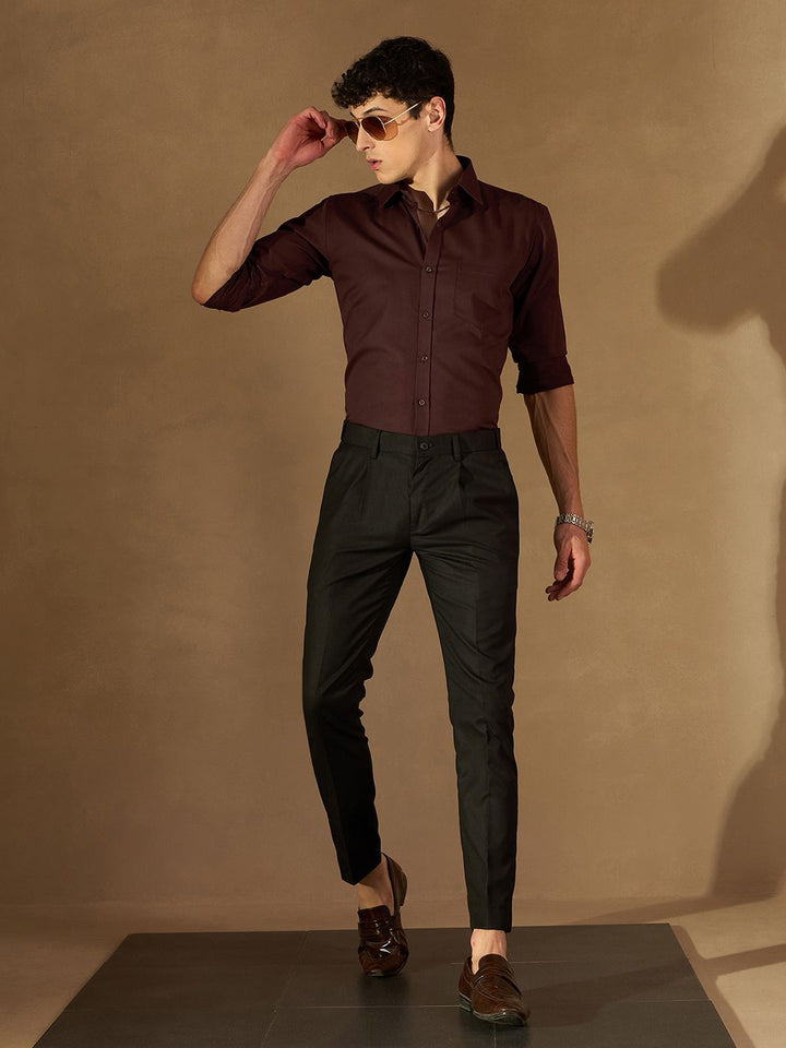 DENNISON Men Brown Formal Shirt