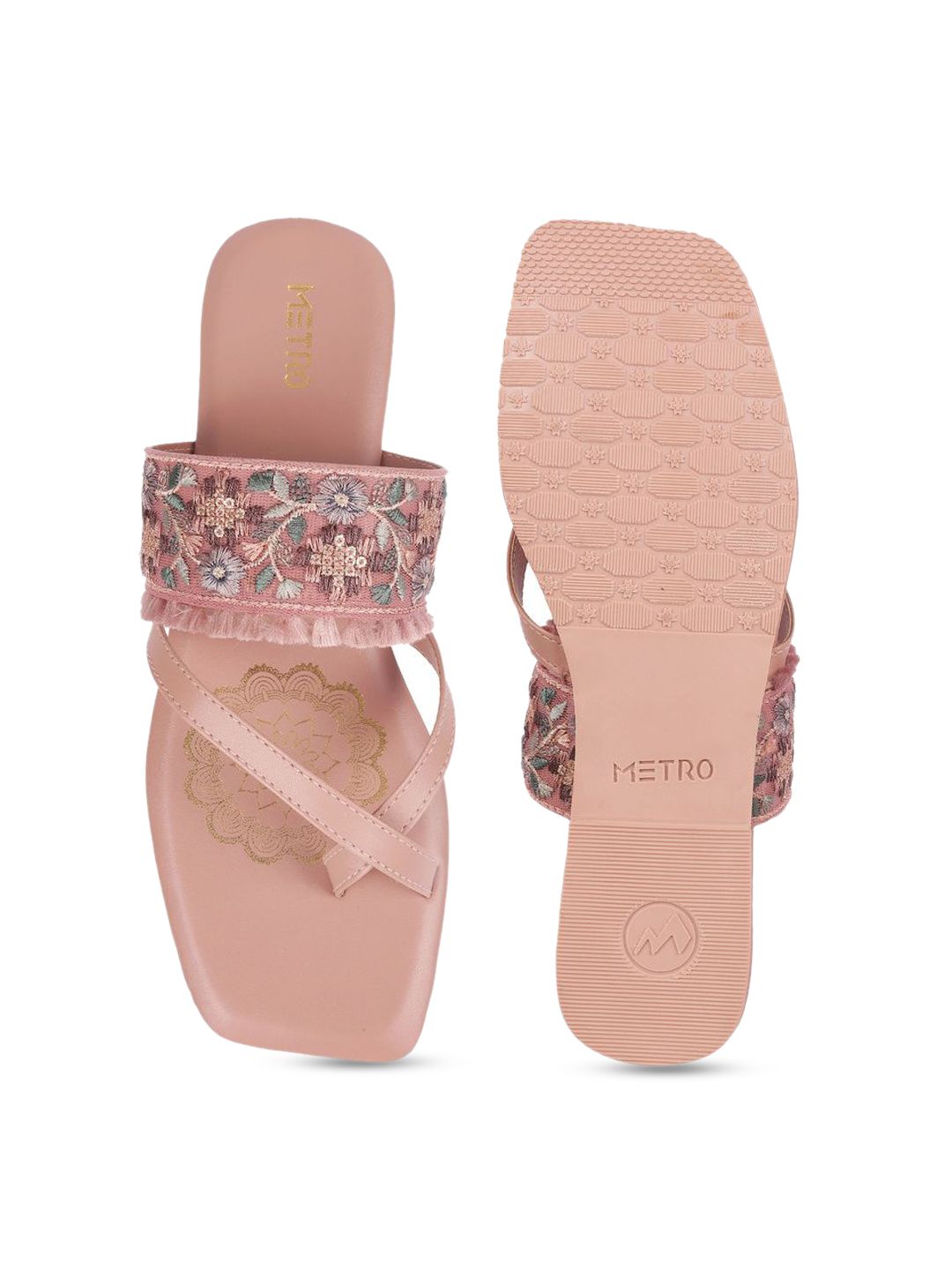 Metro Women Embroidered One Toe Flats