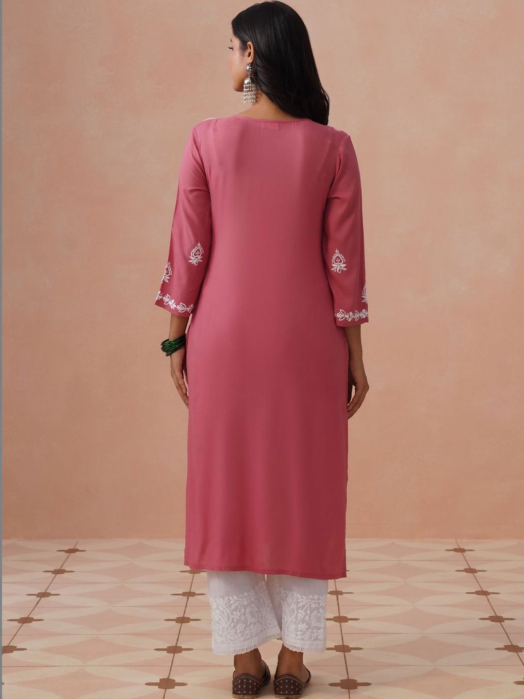 House of Chikankari Women Ethnic Motifs Embroidered Thread Work Kurta