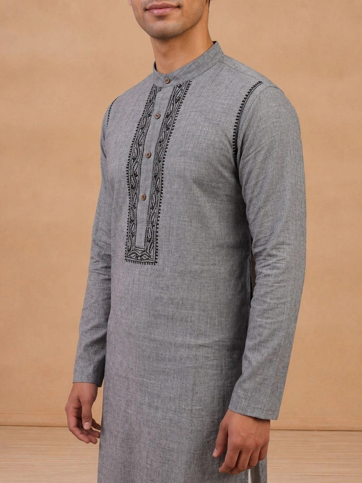 Kurta Kerja Benang Sulam Lelaki Rumah Chikankari