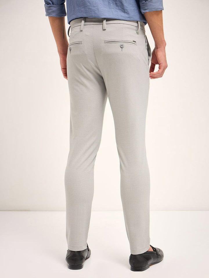 THE BEAR HOUSE Men Slim Fit 4 Way Stretch Formal Trousers