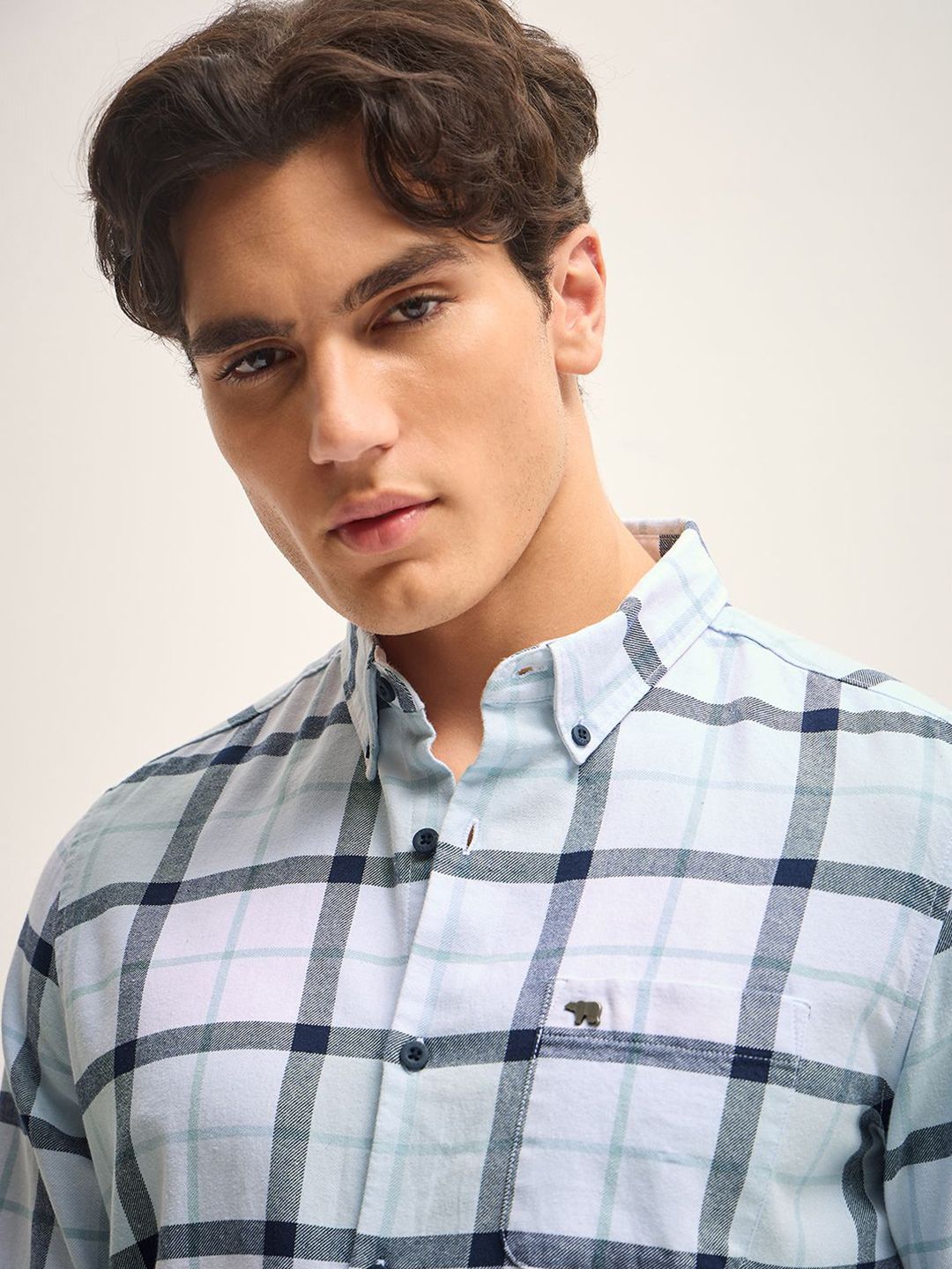 THE BEAR HOUSE Men Slim Fit Opaque Checked Casual Shirt
