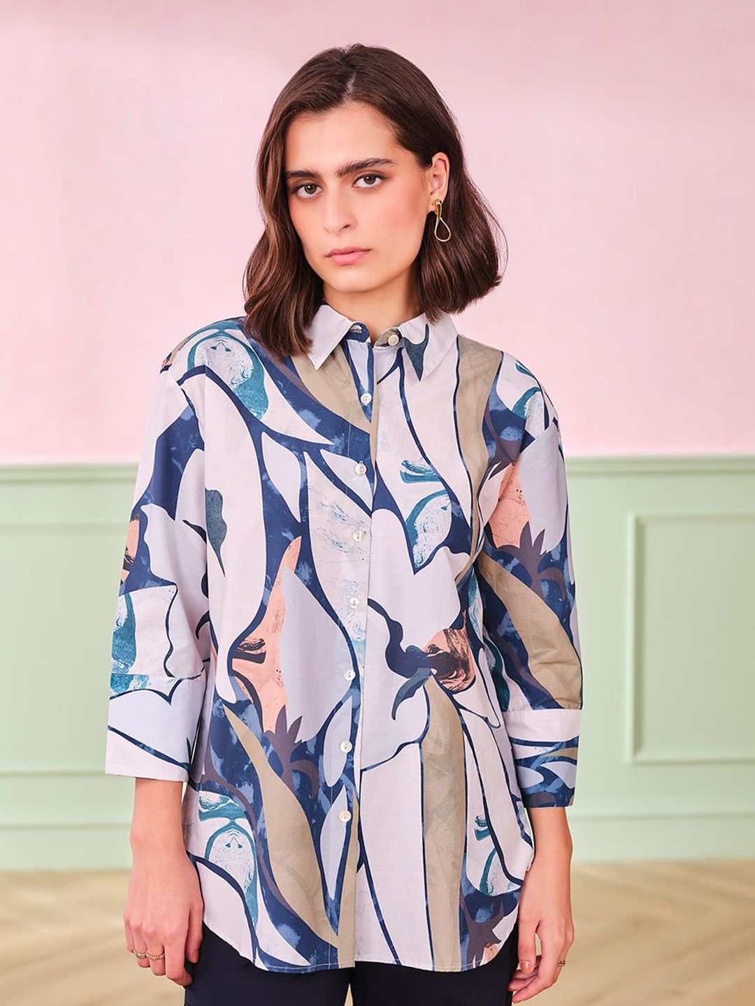 AND Floral Print Cotton Top
