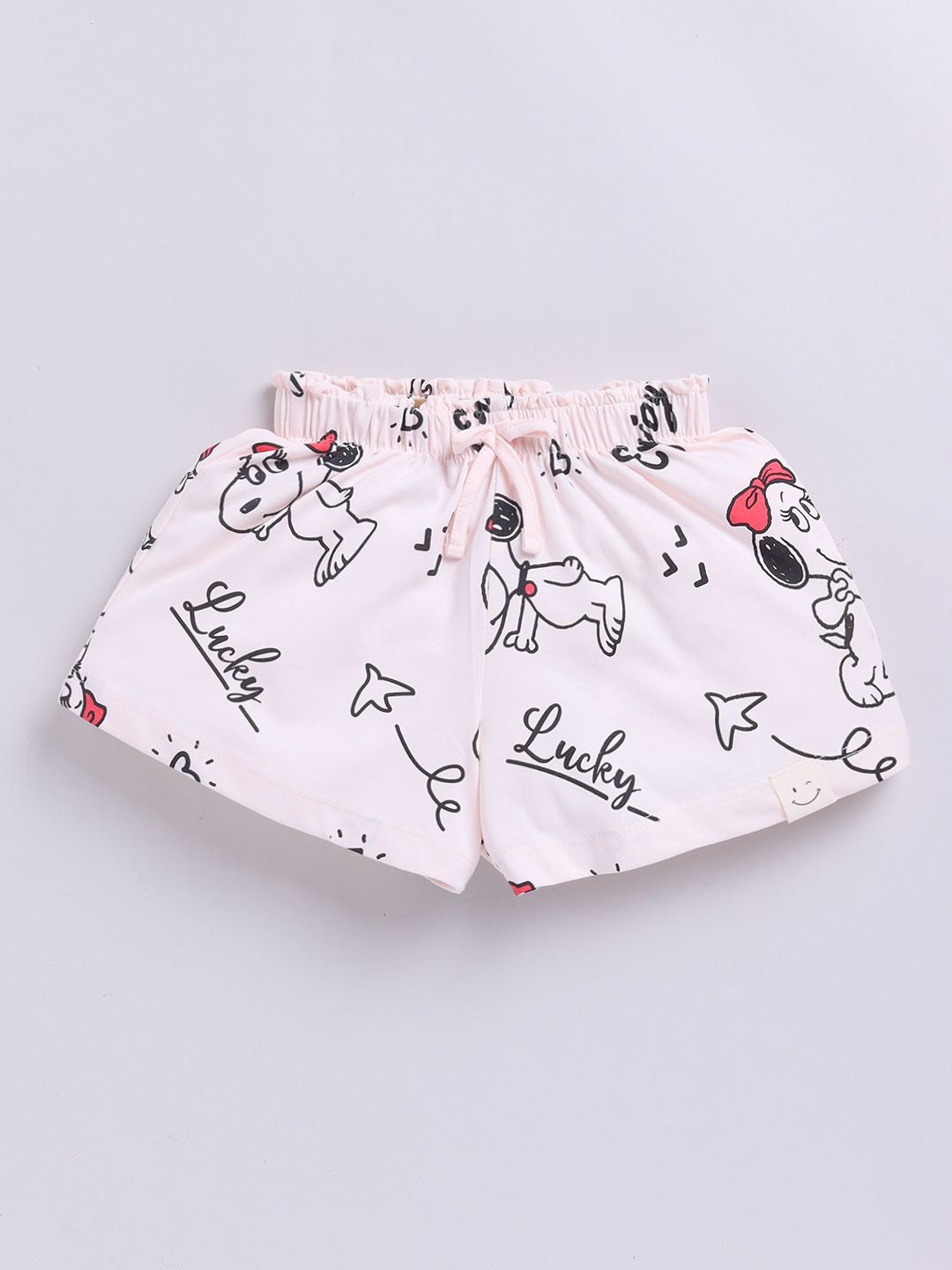 Happy Faces Girls Snoopy Printed Pure Cotton Shorts