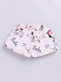 Happy Faces Girls Snoopy Printed Pure Cotton Shorts