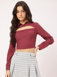 DressBerry Elegant Edge Cut-Out Fitted Top