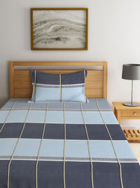 Myntra Elegant Homes Multicoloured Geometric 300 TC Single Bedsheet with 1 Pillow Covers