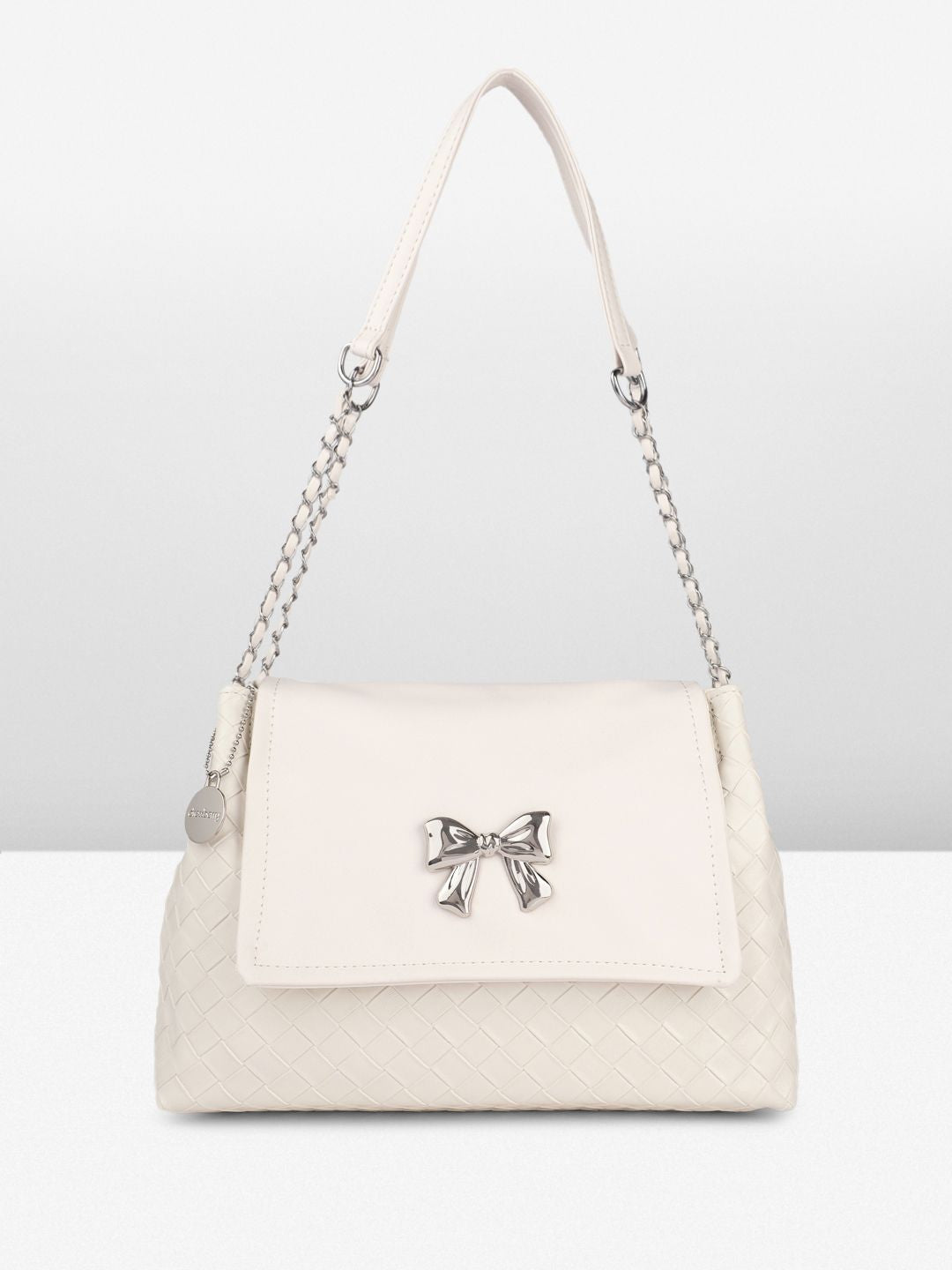 DressBerry Structured Shoulder Bag with Bow Detail