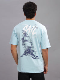 ADRO Men Graphic Printed Round Neck Cotton Oversized T-shirt