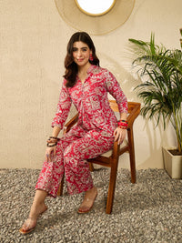 KALINI Floral Printed V Neck Top & Trousers