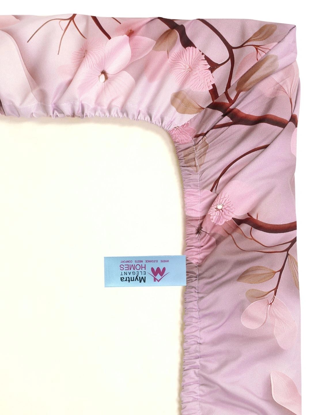 Myntra Elegant Homes Berwarna Krim & Merah Jambu 400 TC Cadar Katil King dengan 2 Sarung Bantal