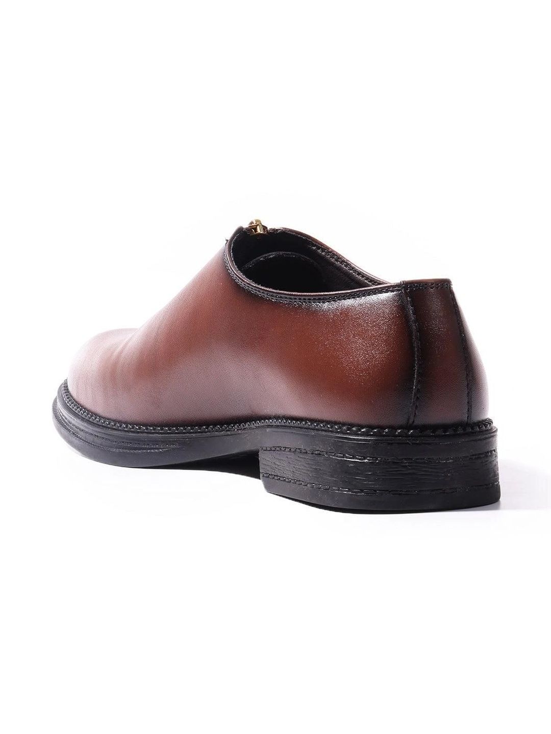 MONKSTORY Brown Atelier 1937 Zip Up Oxford Slip-Ons