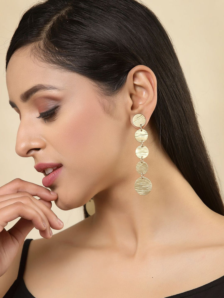 DressBerry Gold-Plated Contemporary Drop Earrings