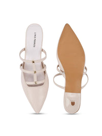 Lino Perros Solid Kitten Heel Open Back Mules