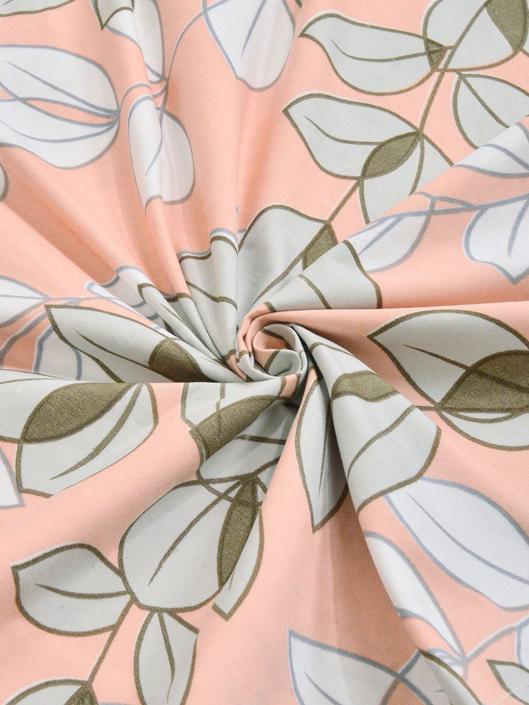 KLOTTHE Orange Floral Printed 300 TC King Bedsheets