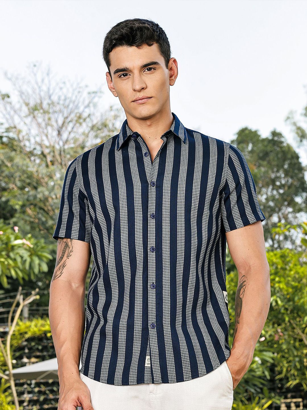 Thomas Scott Striped Premium Slim Fit Casual Shirt