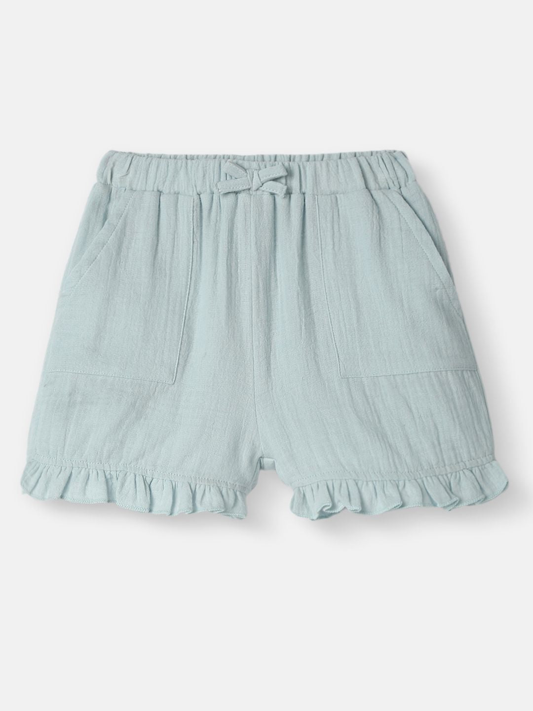 Nauti Nati Girls Dyed Round Neck Pure Cotton Top With Shorts