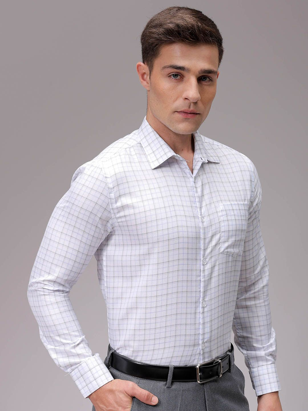 The Indian Garage Co. X Luxe Men Slim Fit Multi Stripes Opaque Striped Formal Shirt