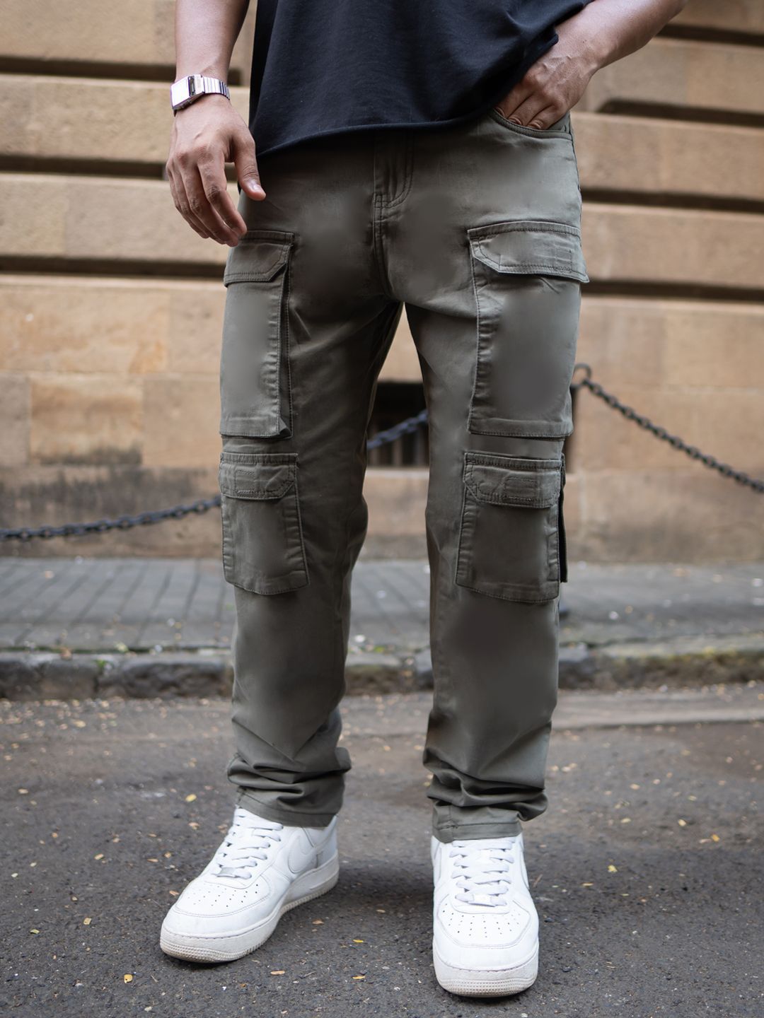 Powerlook Men Loose Fit Cargo Trousers