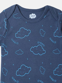 Nautinati's Infants' Cotton Interlock Boys Pack Of 2 Cloud Print Onesie
