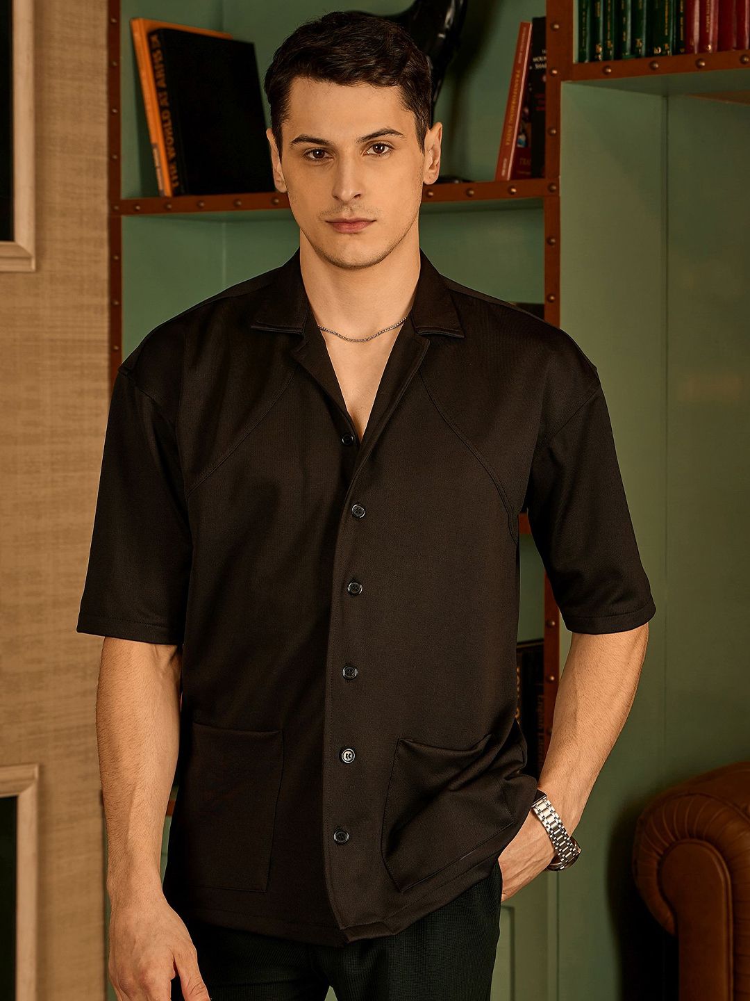 DENNISON Men Resort Wear Drop Shoulder Oversized Casual Shirt