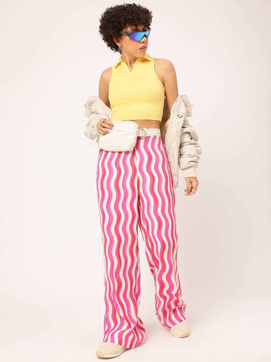 DressBerry Belly Barer Shirt Collar Crop Top