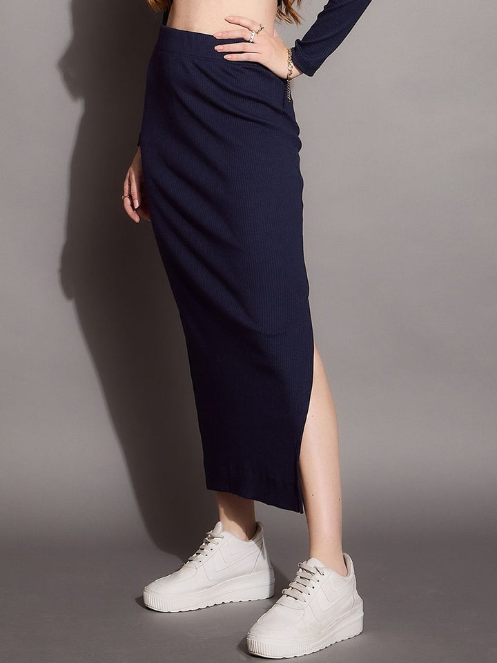 SASSAFRAS BASICS Rib Pencil Midi Skirt