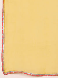 Varanga Floral Printed V-Neck Gotta Patti Pure Cotton A-Line Kurta With Trousers & Dupatta