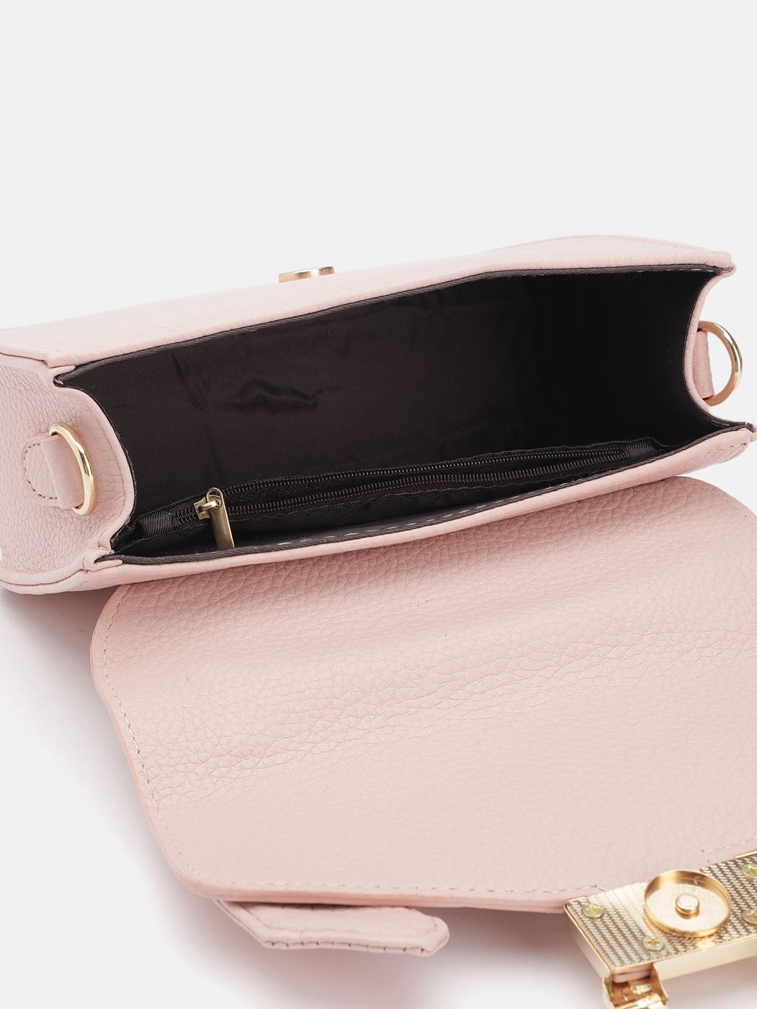 DressBerry Brand Logo Embossed Textured Satchel