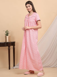 Sweet Dreams Printed Women Maxi Nightdress
