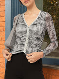 DressBerry Abstract Canvas Printed Ruched Top