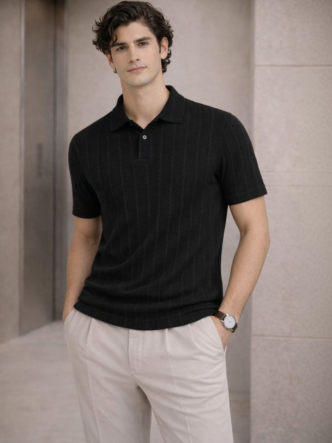 Baju-T Kolar Polo ADRO Lelaki