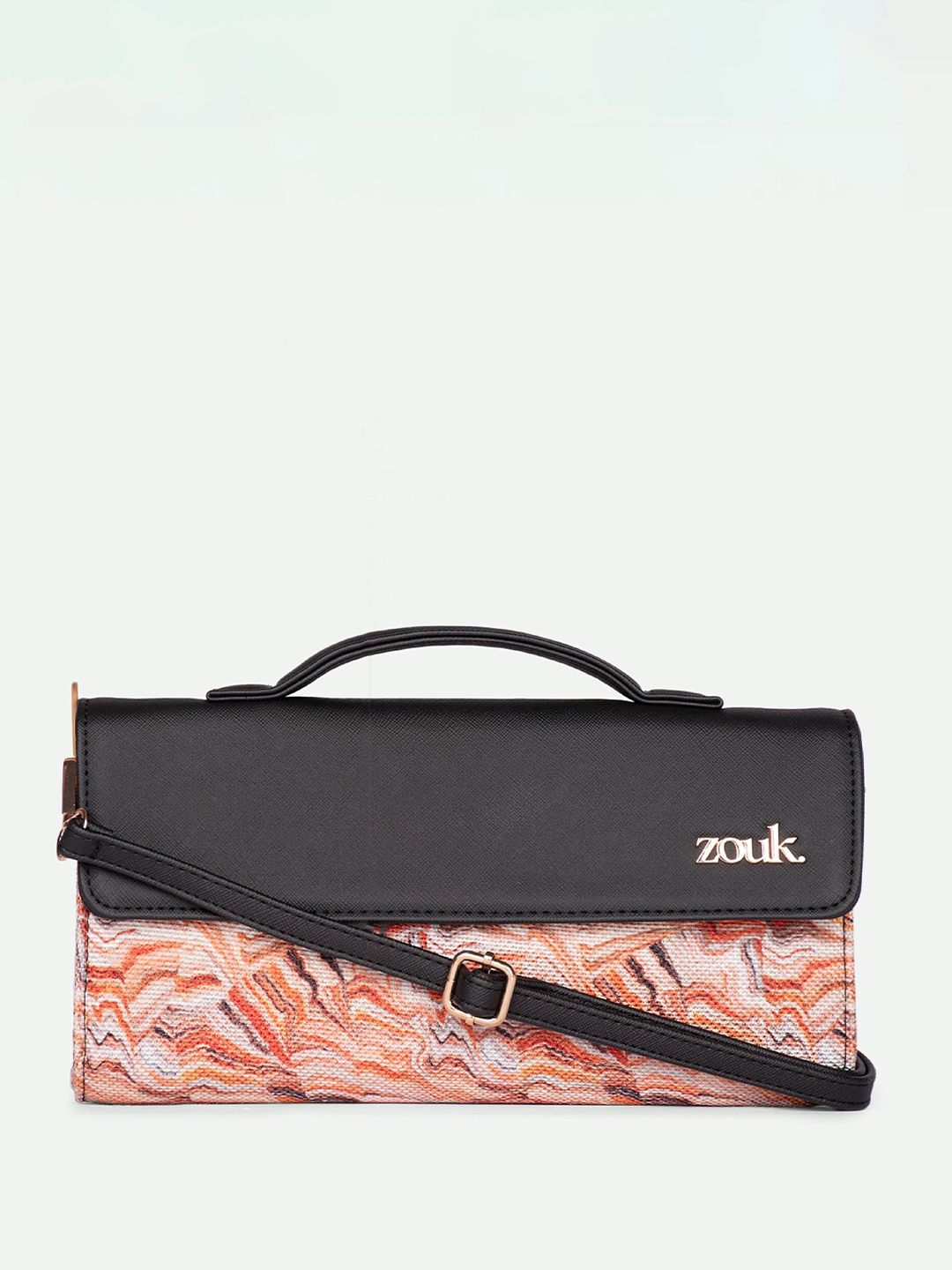 ZOUK Rhea Kapoor Nicobar Coral Textured Water Resistant Jute Envelope Clutch